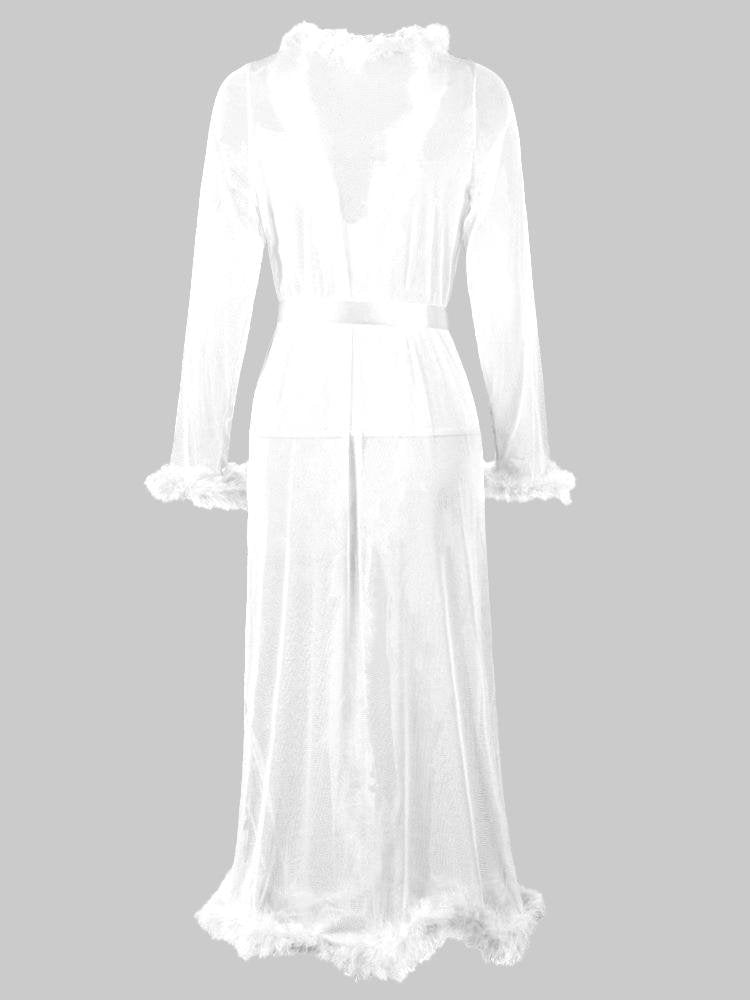 Mesh Plush Lingeries Long Dress - LuckyFash™