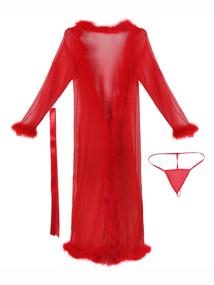 Mesh Plush Lingeries Long Dress - LuckyFash™