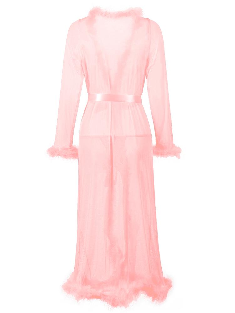 Mesh Plush Lingeries Long Dress - LuckyFash™