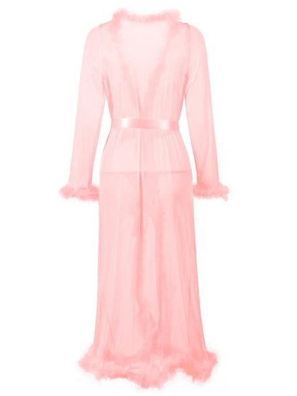 Mesh Plush Lingeries Long Dress - LuckyFash™