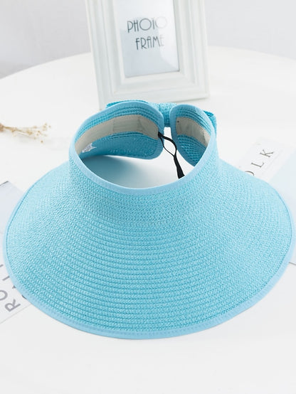 14 Colors Summer Folding Empty Top Hat Straw Hat Sun Hat Beach Hat Sunshade Sun Hat Panama Women's Men's Straw Hat - LuckyFash™