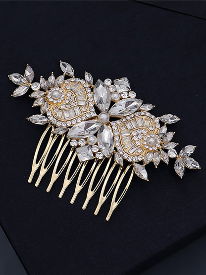 1pc Women's Hair Combs Hairpin Comb For Wedding Party Evening Gift Date Creative Classic Rhinestone Alloy Silver Golden - LuckyFash™