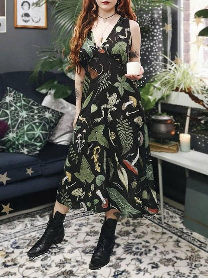 Mori Slim Sleeveless Low-Cut Dress - LuckyFash™