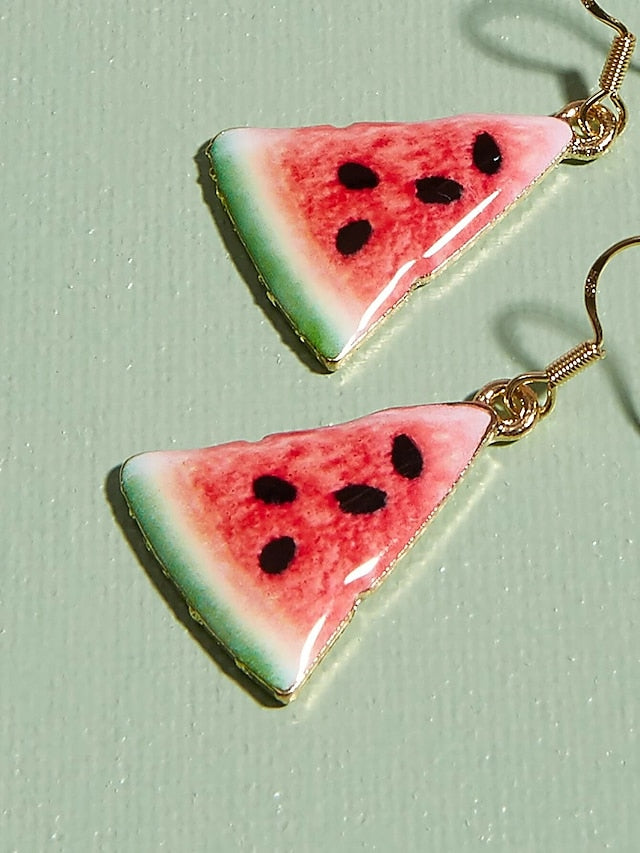 1 Pair Drop Earrings For Women's Birthday Gift Prom Alloy Fancy Watermelon - LuckyFash™