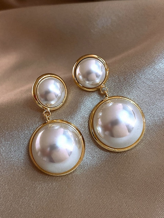 1 Pair Earrings For Women's Pearl Birthday Party Evening Engagement Imitation Pearl Alloy - LuckyFash™