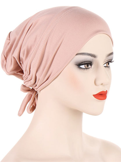 Soft Double Layer Satin Jersey Inner Hijab Cap Muslim Underscarf Bonnet Female Headband Caps Islam Ramadan Bandage Hat - LuckyFash™