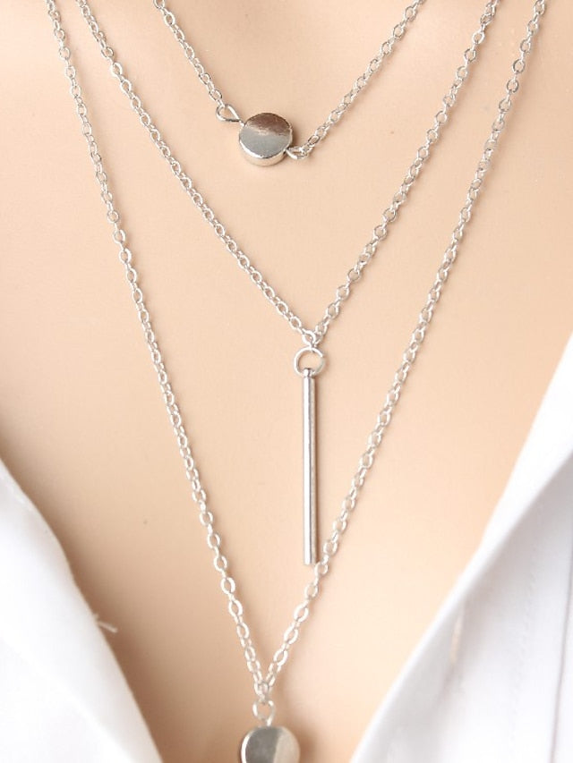 1pc Long Necklace For Women's Party / Evening Gift Alloy Coin Bar Star - LuckyFash™