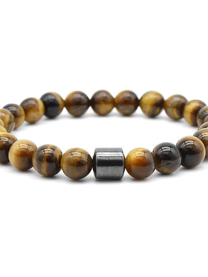 hot selling  natural volcanic stone colorful seven chakra bracelet agate stone beads bracelet - LuckyFash™