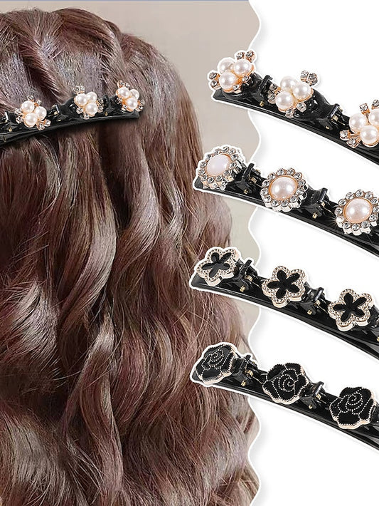 4pcs Women's Girls' Hair Clip For Party Evening Daily Birthday Festival Imitation Pearl Resin Black - LuckyFash™