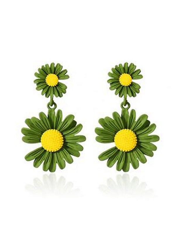 1 Pair Drop Earrings For Women's Street Date Alloy Classic Daisy - LuckyFash™