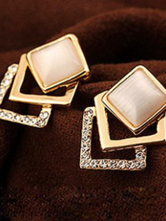 1 Pair Stud Earrings For Women's AAA Cubic Zirconia Daily Alloy Classic Fashion - LuckyFash™