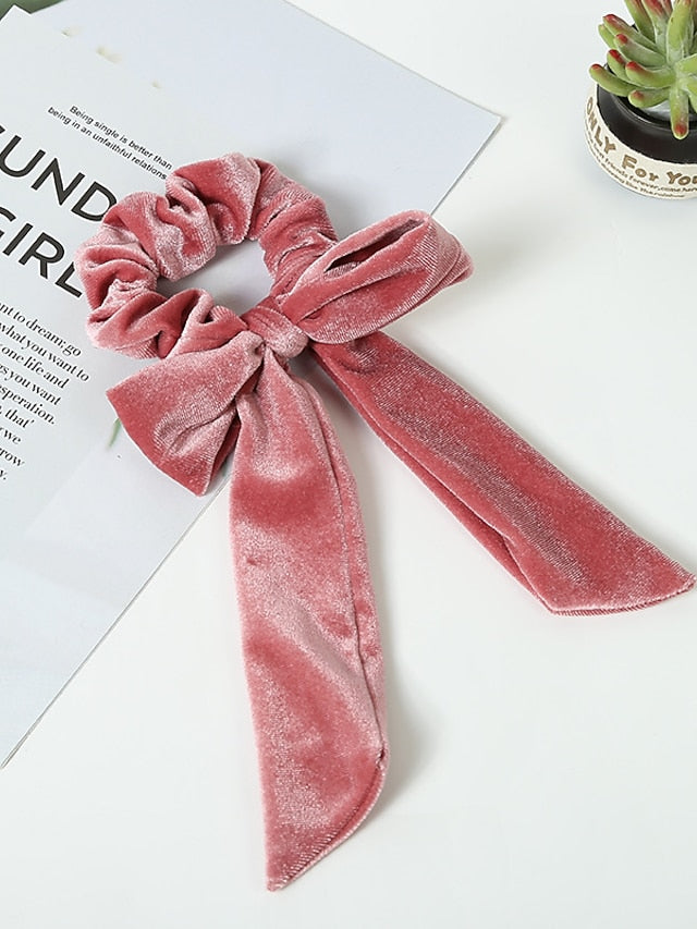 1 Pcs Hair Scrunchies Bowknot Velvet Elastics Hair Bands Scrunchy Hair Rope Ties Hair Bow Ponytail Holder Accessories for Women Girls - LuckyFash™