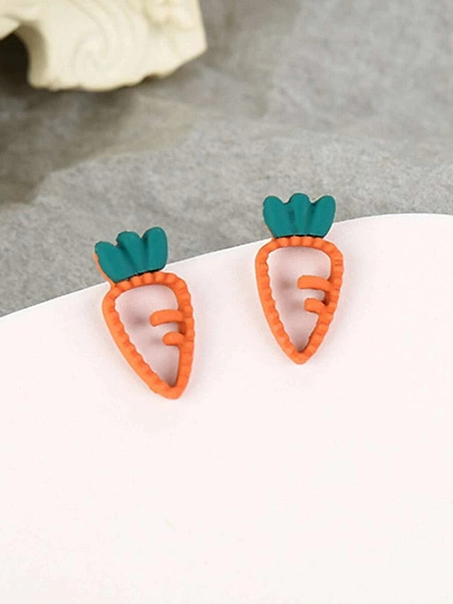 1 Pair Stud Earrings Earrings For Women's Office Work Daily Alloy Hollow Carrot - LuckyFash™