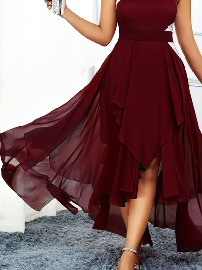 One-shoulder Asymmetrical Hem Slim Dress - LuckyFash™