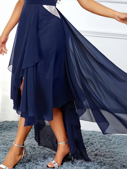 One-shoulder Asymmetrical Hem Slim Dress - LuckyFash™