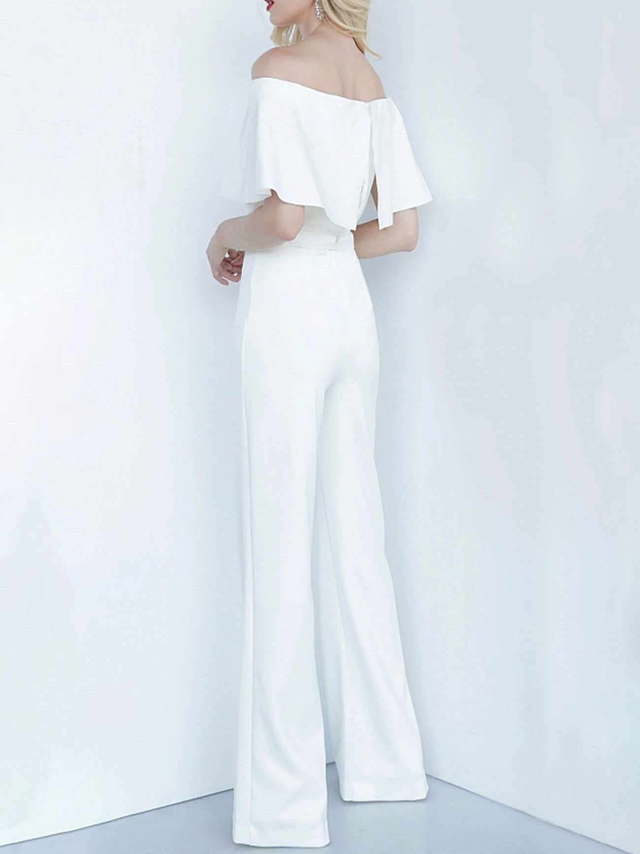 One-shoulder Short Sleeve Solid Fashion Jumpsuit - LuckyFash™