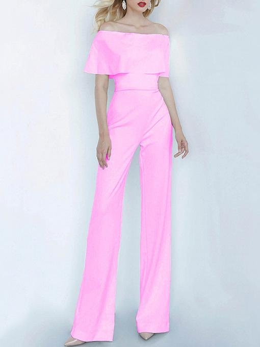 One-shoulder Short Sleeve Solid Fashion Jumpsuit - LuckyFash™
