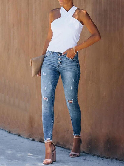 Open Back Knotted Design Top - LuckyFash™