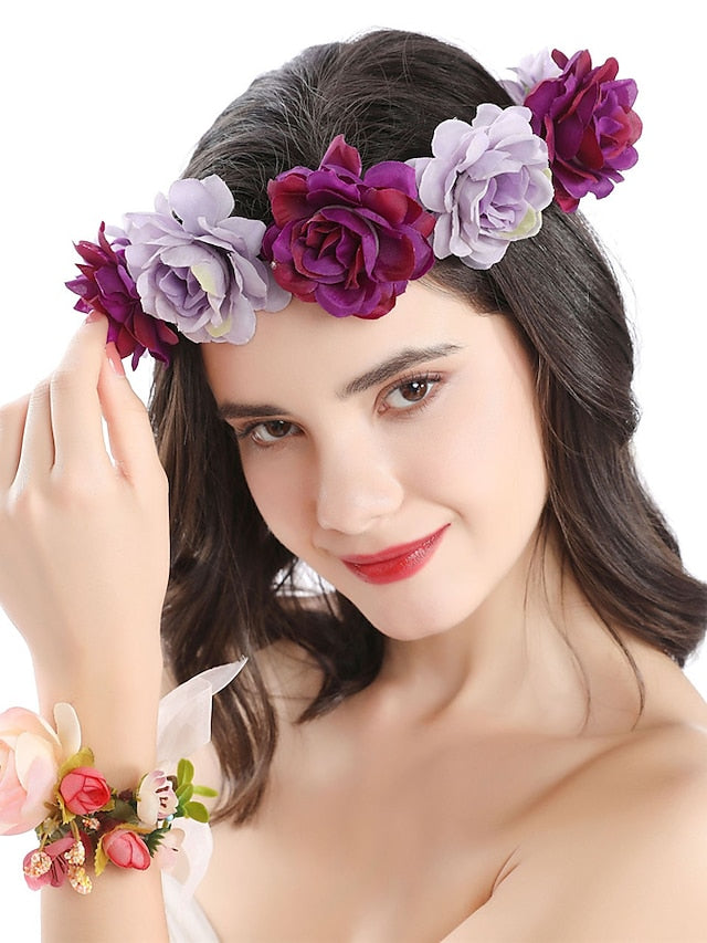 1PC Women's Flower Headbands Hair Ring For Outdoor Holiday Beach Fabric - LuckyFash™