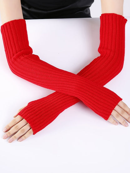 1 Pair Women Warm Ups Fingerless Gloves Date Vacation Half-finger Heart Solid / Plain Color Warm - LuckyFash™