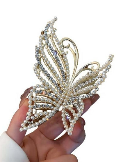 1pc Women's Girls' Hair Claws Butterfly Hair Claw Clip for Girls Extra Large Metal Claw Clips for Thick Hair Pretty Hair Clips 4.5 Inch Big Flower Tassel Claw Clip - LuckyFash™