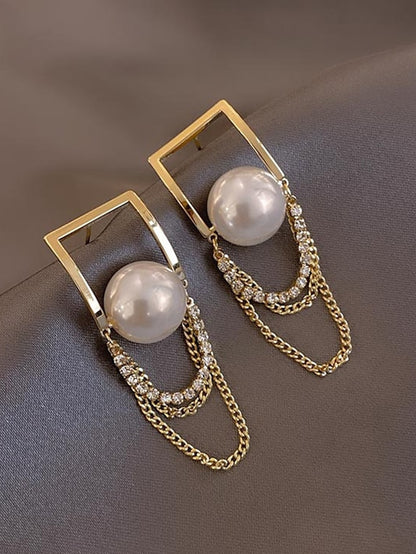 1 Pair Earrings For Women's Pearl Birthday Party Evening Engagement Imitation Pearl Alloy - LuckyFash™