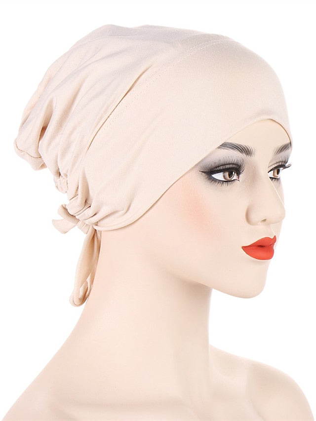 Soft Double Layer Satin Jersey Inner Hijab Cap Muslim Underscarf Bonnet Female Headband Caps Islam Ramadan Bandage Hat - LuckyFash™