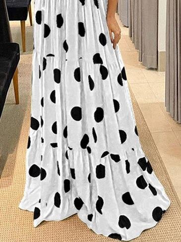 Polka Dot Halterneck Sleeveless Tunic Dress - LuckyFash™