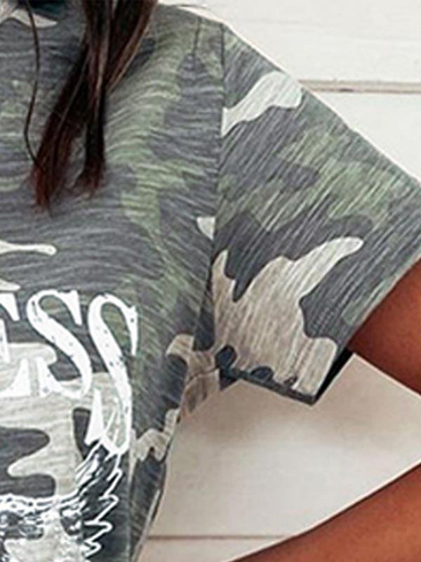 Print Camouflage Short Sleeve T-shirt - LuckyFash™