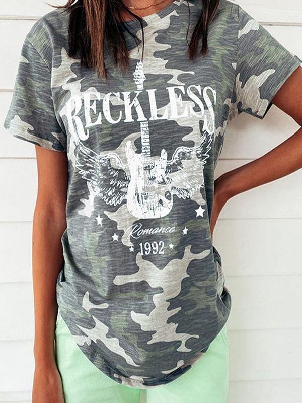 Print Camouflage Short Sleeve T-shirt - LuckyFash™