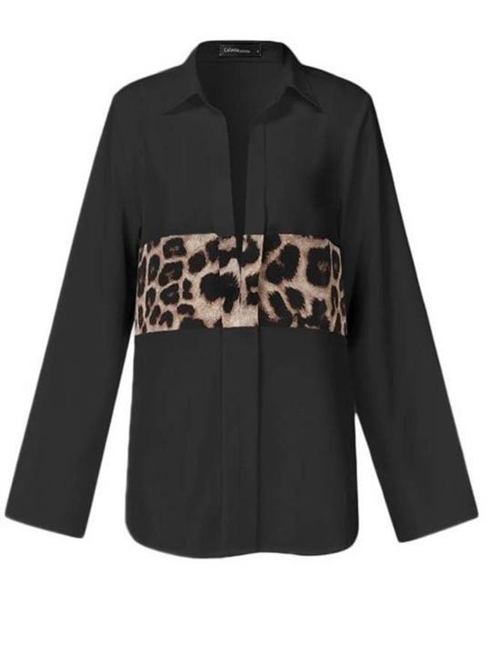 Printed Leopard Print Loose Ladies Shirt - LuckyFash™