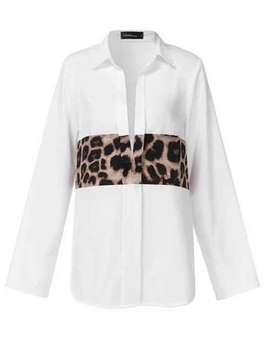 Printed Leopard Print Loose Ladies Shirt - LuckyFash™