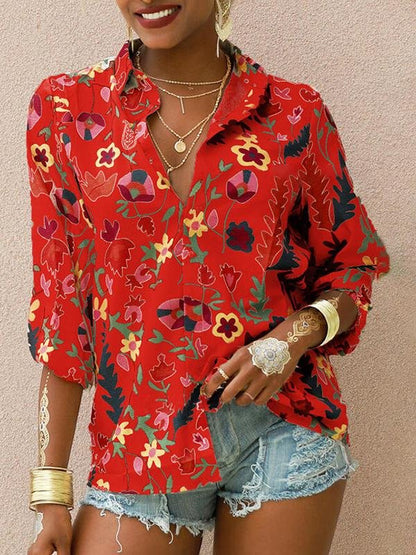 Printed Long Sleeve Lapel Fashion Shirt - LuckyFash™