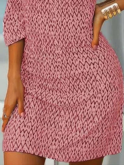 Printed Mid-Sleeve Off The Shoulder Dress - LuckyFash™