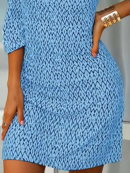 Printed Mid-Sleeve Off The Shoulder Dress - LuckyFash™