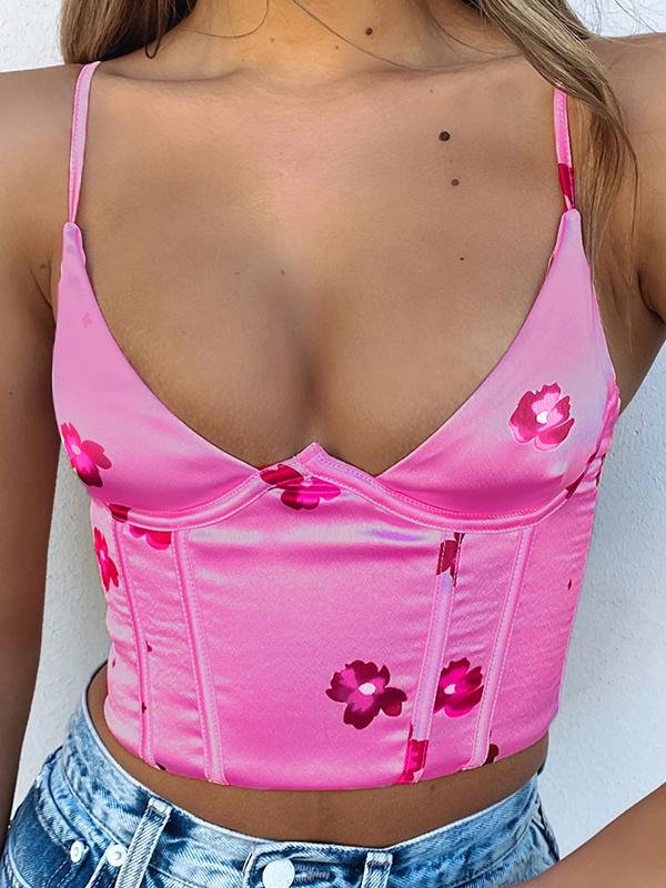 Printed Slim Deep V-Neck Tank Tops - LuckyFash™