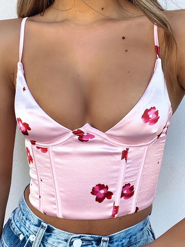 Printed Slim Deep V-Neck Tank Tops - LuckyFash™