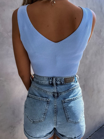 Pure Sleeveless V-Neck Casual Tank Tops - LuckyFash™