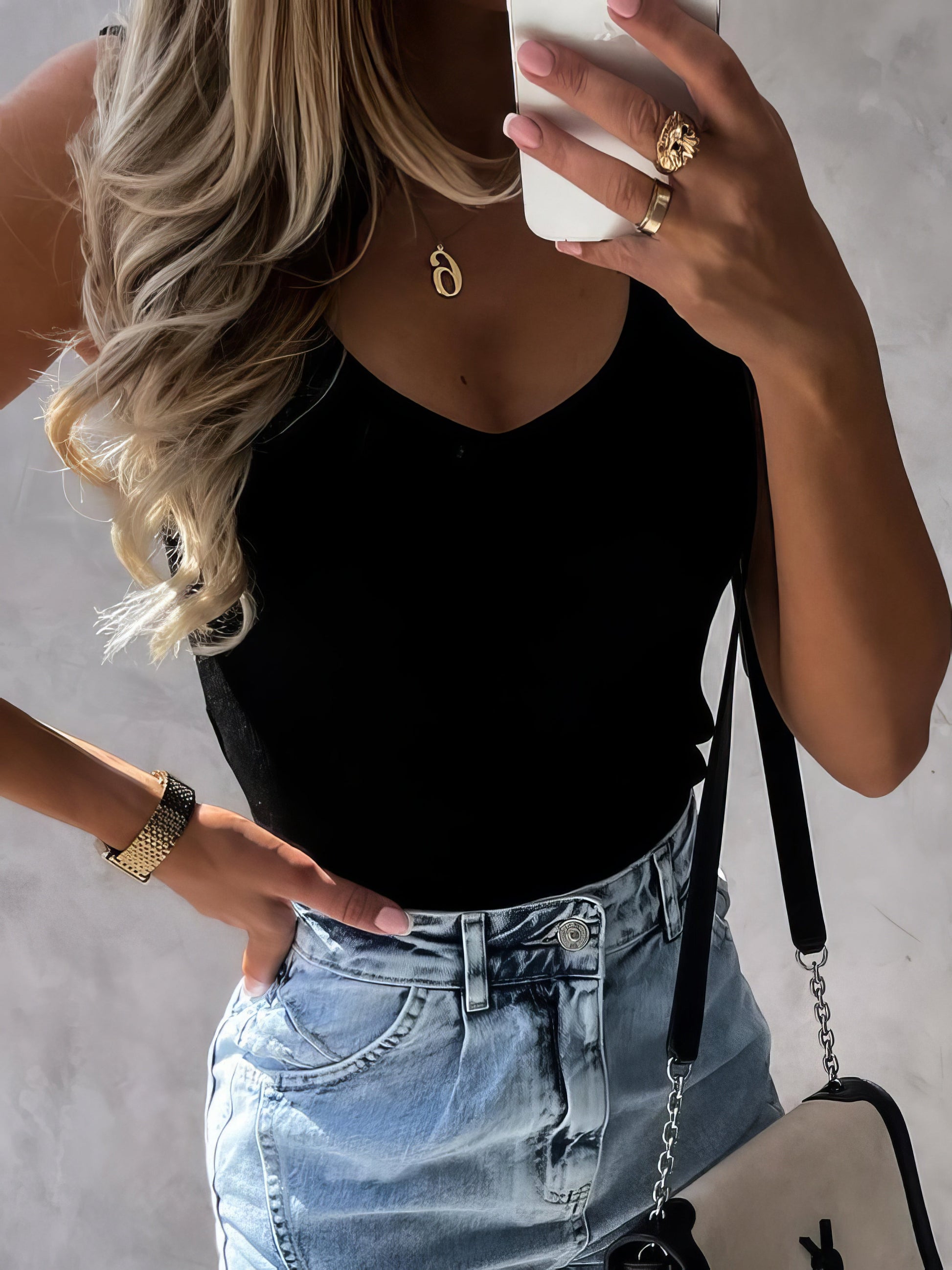 Pure Sleeveless V-Neck Casual Tank Tops - LuckyFash™