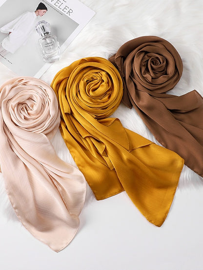 Muslim Scarf Crinkled Shawl Women Abaya Solid Hijab Ramadan Hijabs For Woman Abayas Dress Turban Instant Scarf for Women - LuckyFash™