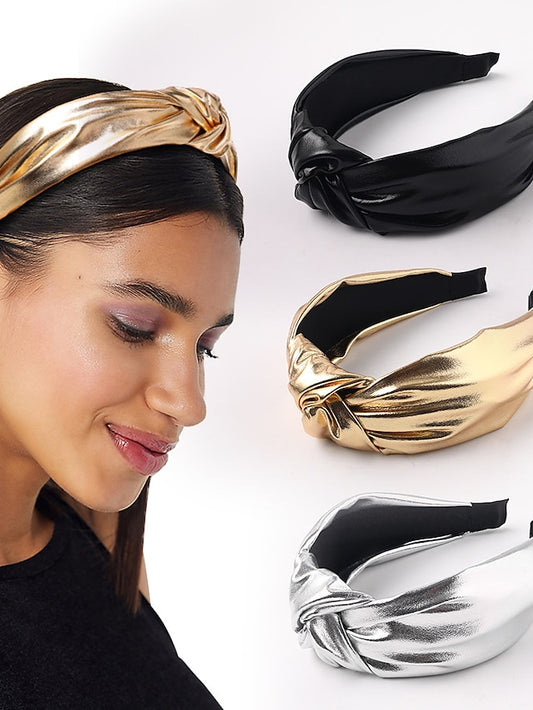 3pcs Women's Headbands Headband For Daily PU Leather Mixed Color - LuckyFash™