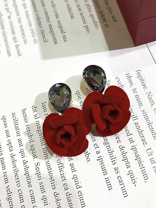 1 Pair Drop Earrings For Women's Birthday Gift Prom Resin Classic Roses - LuckyFash™