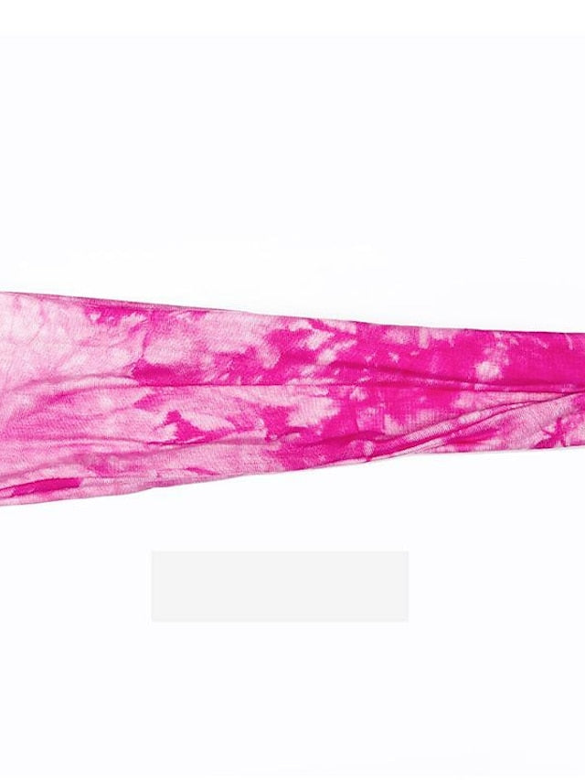 1PC Women's Girls' Headbands Headband For Outdoor Fabric Tie dye green Tie Dye Purple Tie Dye Yellow - LuckyFash™