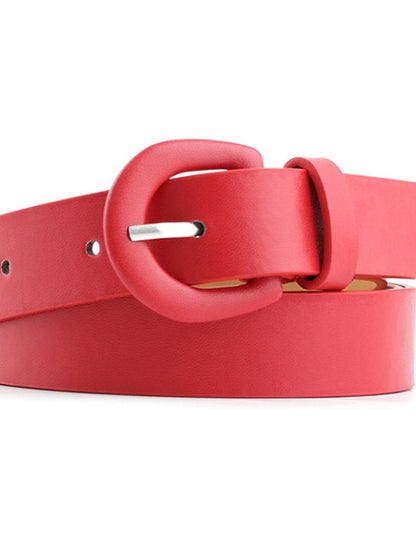 Women's Unisex PU Buckle Belt PU Leather Prong Buckle D-ring Casual Classic Party Daily Black Pink Red Brown - LuckyFash™