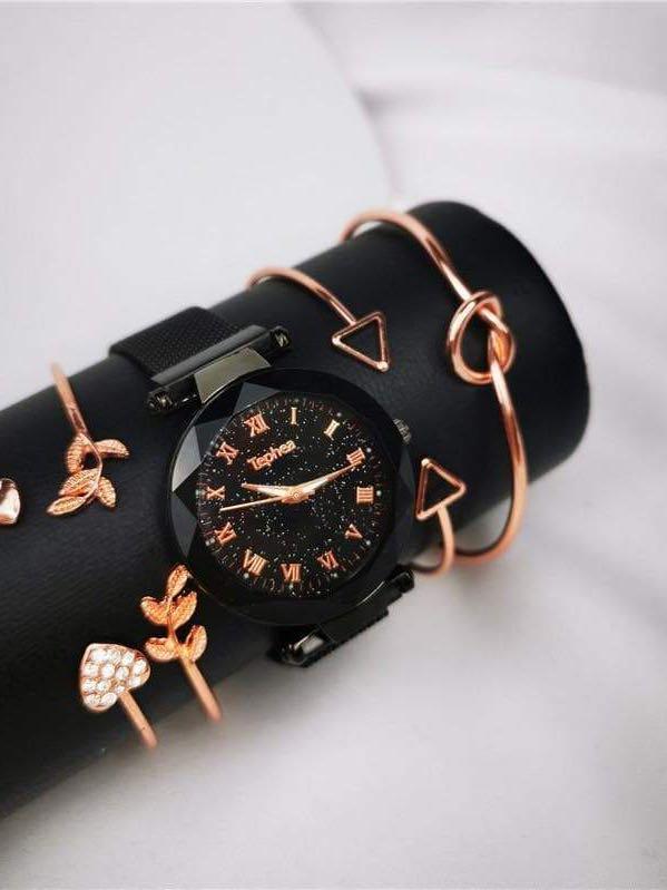 Quartz Watch With Bracelets 5pcs Set - LuckyFash™