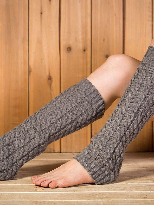 Women's Leg Warmers Boot Cuffs Home Work Daily Solid Color Polyester Spandex Basic Casual Classic Warm Casual 1 Pair - LuckyFash™