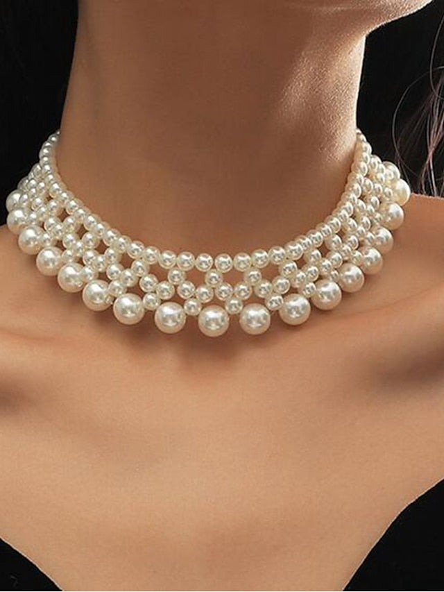 1PC Choker Necklace Necklace For Women's Party Evening Street Pearl Classic - LuckyFash™