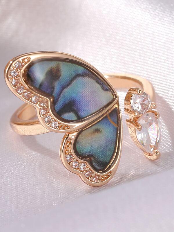 Butterfly Rhinestone Cuff Ring - LuckyFash™