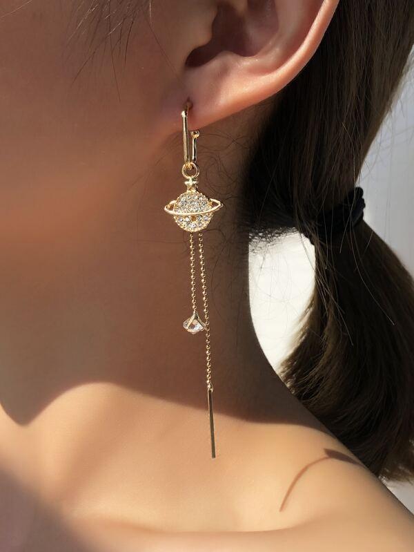 Rhinestone Star & Planet Drop Earrings - LuckyFash™