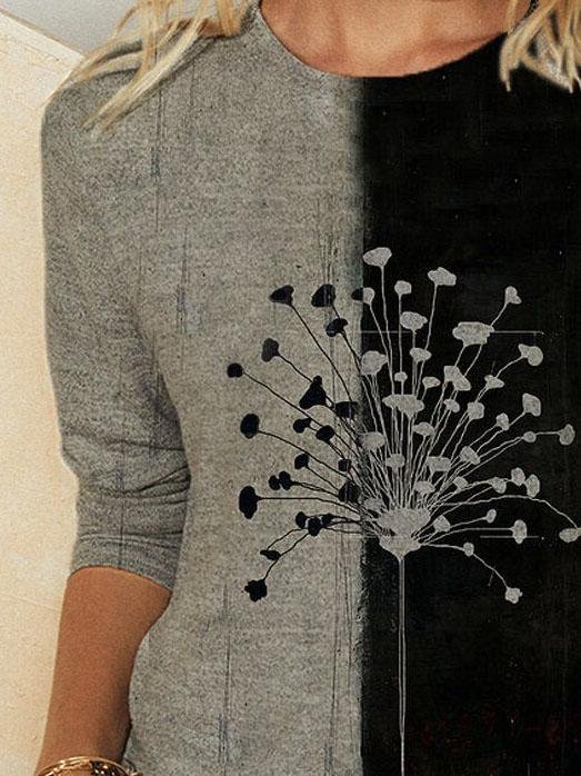 Round Neck Printed Long-sleeved Casual T-shirt - LuckyFash™